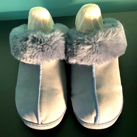 women's lc lauren conrad faux fur clog slippers